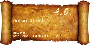Anton Olivér névjegykártya