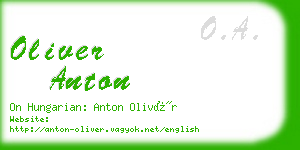 oliver anton business card